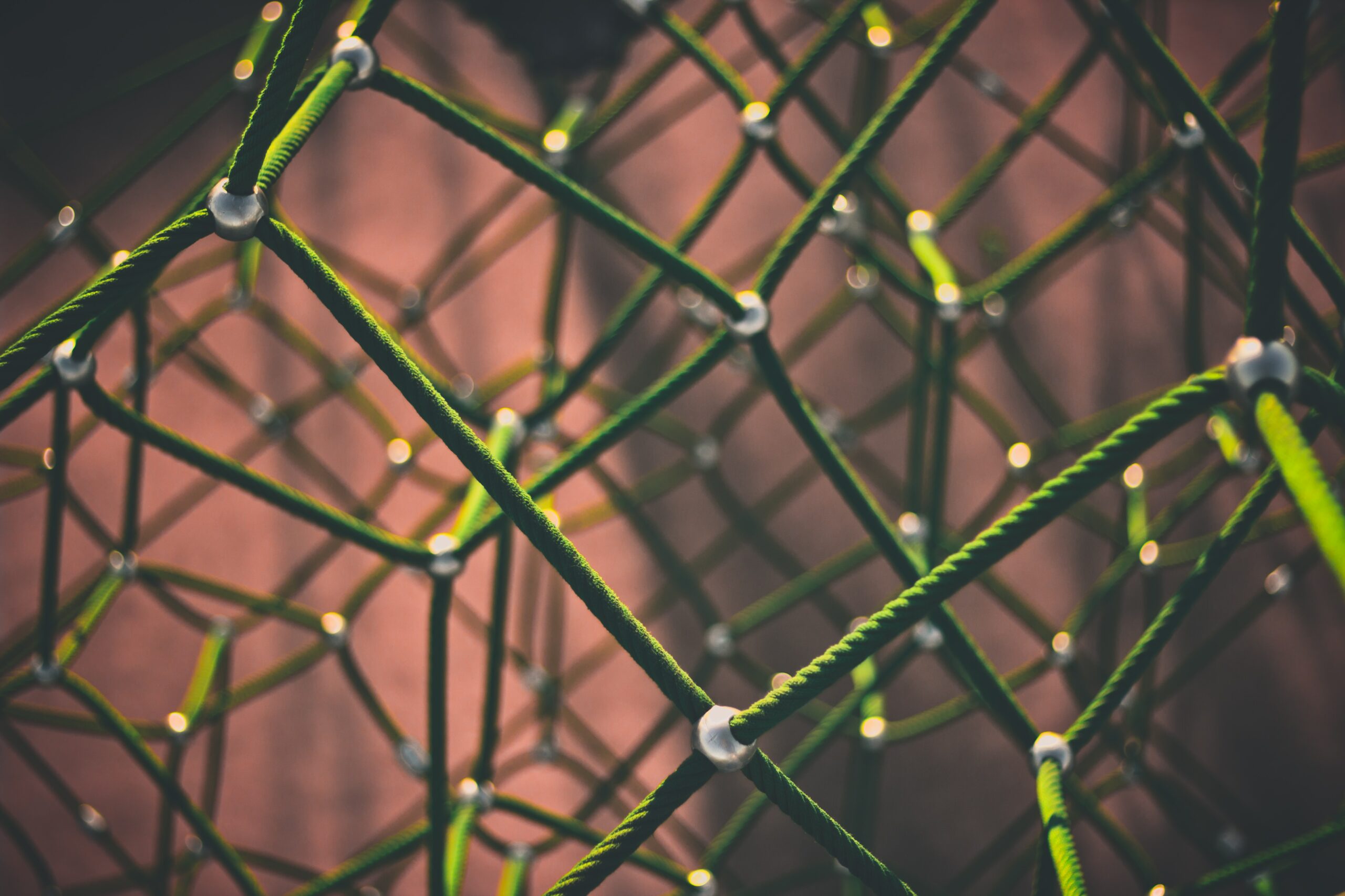 Green rope meshwork to represent connection